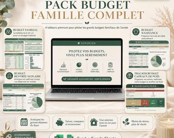 Complete Family Budget Pack (Excel, Google Sheets, 4 Family Budget Tables: Birth, Back to School, and Christmas)