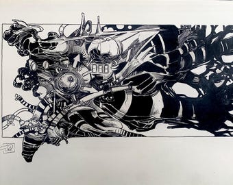 Static Combustion — Mijmeringen series — original ink drawing