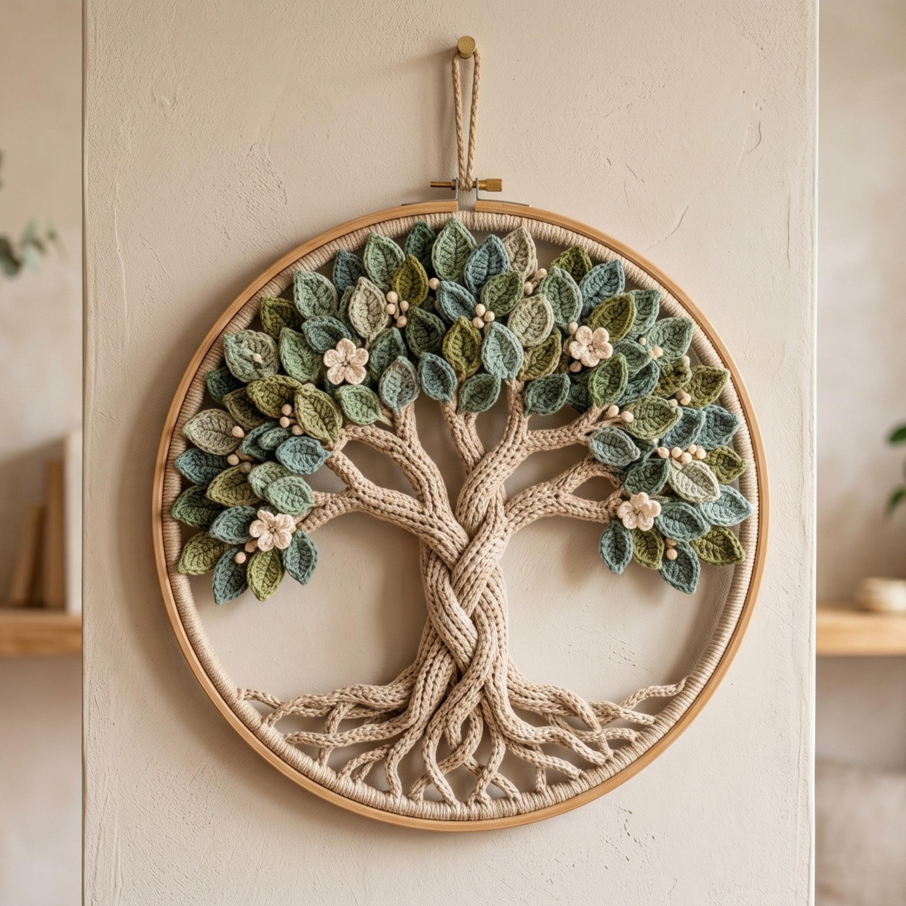 18 Tree of Life Crochet Patterns to Add Meaningful Handmade Style to Your Home and... 18 Crochet Tree Tree of Life Wall Hanging