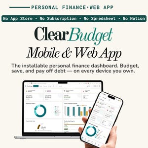 Persoonlijk financieel dashboard Budgetplanner – Expense Tracker (digitale download)