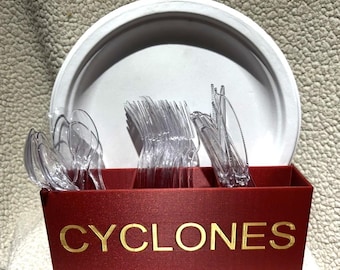 College Team Disposable Plate & Utensil Holder