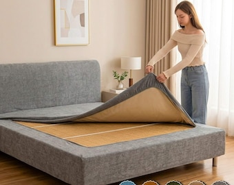Pet Friendly Bed Base Cover Set | Stretch Bed Frame Protector | Scratch Resistant Box Spring Wrap & Headboard Slipcover