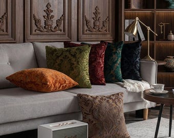 Nordic Damask Velvet Pillow – Light Luxury Sofa Cushion 45×45