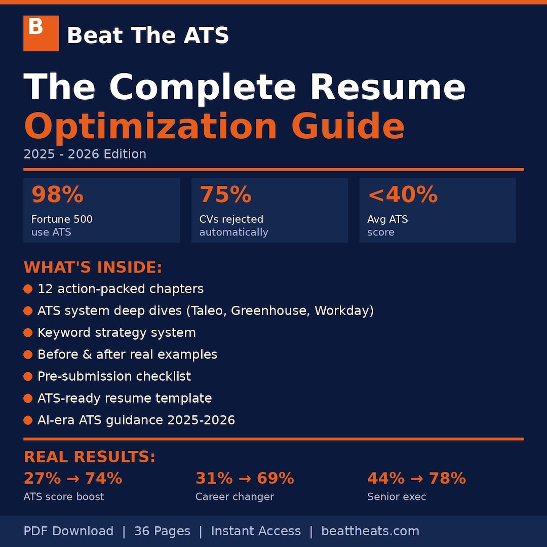 Beat the ATS Resume Guide 2025-2026 | Ats Optimization Pdf | How to ...