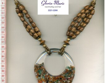 Halskette XL Statement, Halskette aus Naturmaterialien, Boho Halskette, chunky funky big necklace, handgemachter Unikatschmuck,  2221-2266