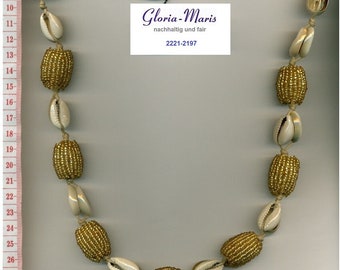 Collana XL, collana realizzata con materiali naturali, collana boho, collana grande e funky, gioielli unici fatti a mano, 2221-2197