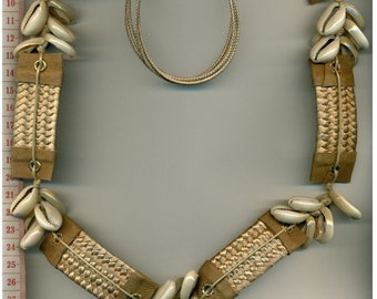 Collier XL déclaration, collier en matériaux naturels, collier boho, gros collier funky, bijoux uniques faits à la main, 2221-2192