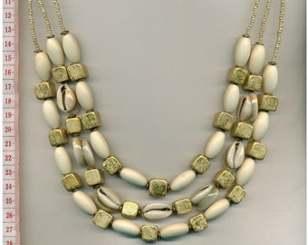 Halskette XL Statement, Halskette aus Naturmaterialien, Boho Halskette, chunky funky big necklace, handgemachter Unikatschmuck,  2221-2212