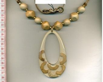 Collier XL déclaration, collier en matériaux naturels, collier boho, gros collier funky chunky, bijoux uniques faits à la main, 2221-2213