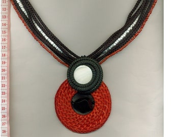 Collier, collier de déclaration XL, bijoux de déclaration funky, collier coloré, collier trapu, grand collier, unique fait à la main / 22-1830