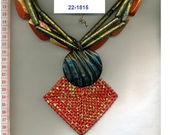 Collier, collier de déclaration XL, bijoux de déclaration funky, collier coloré, collier trapu, grand collier, unique fait à la main / 22-1815