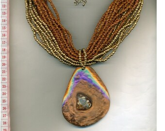 Collier, collier de déclaration XL, bijoux de déclaration funky, collier coloré, collier trapu, grand collier, unique fait à la main / 22-1804