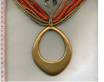 Collier, collier de déclaration XL, bijoux de déclaration funky, collier coloré, collier trapu, grand collier, unique fait à la main / 22-1814