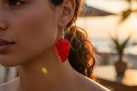 Capiz Shell Earrings – Colorful Boho Earrings – Lightweight Beach Jewelry – Natural Shell Dangle Earrings – Summer Fashion