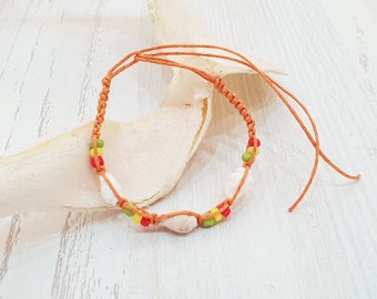 Bracelet de plage Surfer Macrame Shell, Boho Beachwear, Mode OBX, Bijoux Surfer, Bracelet d’amitié, Bijoux Festival BG3131