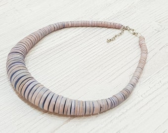 Coconut wood bead necklace 50 cm, 20 mm - 4 mm statement necklace, funky statement, colorful necklace, chunky necklace, boho fashion, wooden necklace BG1746