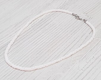 Puka-4 mm / 42 cm Collana da surfista conchiglia realizzata con conchiglie vere / Collana da surfista con conchiglia Maui Gioielli da spiaggia / Stile Boho, Moda da spiaggia, Conchiglie Boho