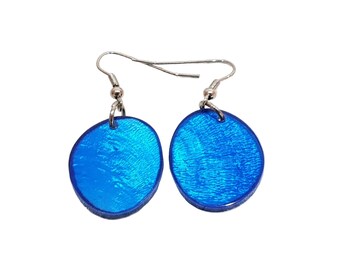 Capiz Shell Earrings – Round 20x25mm Dangle Earrings – Lightweight Natural Shell Jewelry – Boho Beach Style