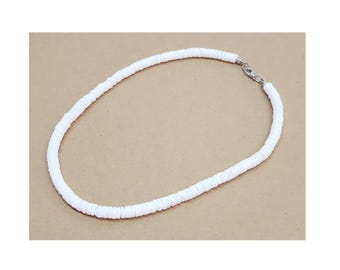 Puka Shell Necklace 6mm – Classic White Surf Necklace – Beach Choker for Men & Women