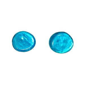 Mini Capiz earrings showing organic texture and shine