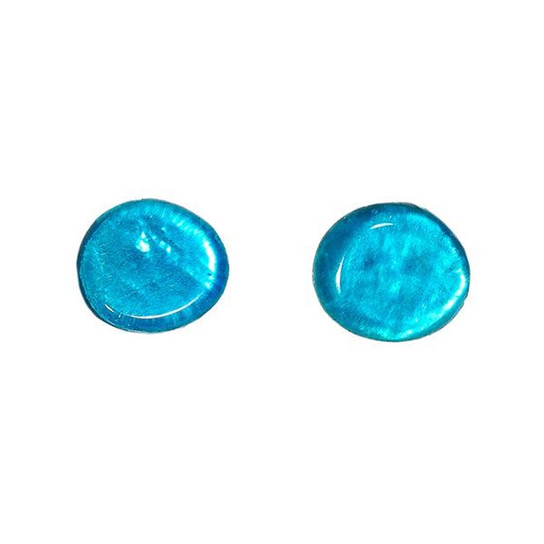 Mini Capiz earrings showing organic texture and shine