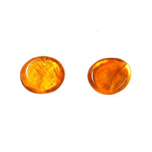 Boho beach‑style 10-12mm Capiz shell stud earrings in orange