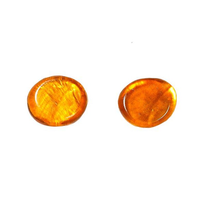 Boho beach‑style 10-12mm Capiz shell stud earrings in orange