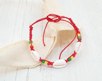 Surfer macrame shell beach bracelet, boho beachwear, OBX fashion, surfer jewelry, friendship bracelet, festival jewelry BG3139