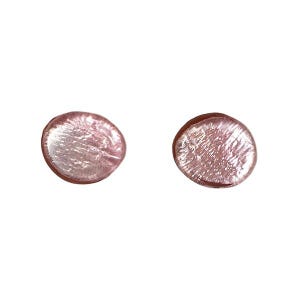 Handmade Capiz shell studs with smooth reflective surface