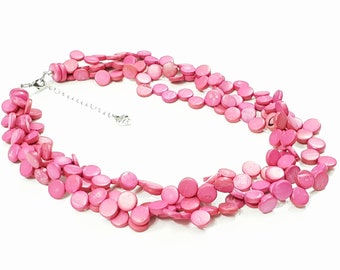 vegan necklace 3 rows 50cm / 3002-5094