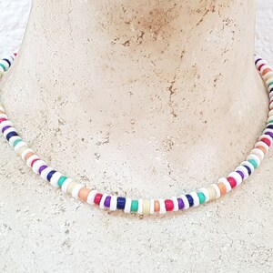 Collier Pride Collection avec coquillages de 5 mm et perles en bois, longueur environ 45 cm / Surfer Beach, Boho Island Beachwear, OBX Fashion, LGBT, BG2889 image 4