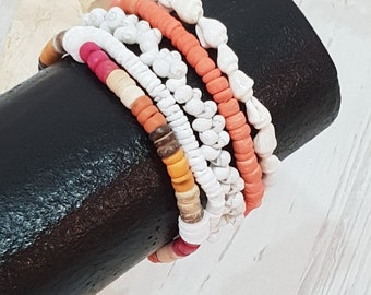 Collana girocollo da surfista con perline in legno per uomo