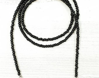 Mask Necklace made of wooden beads 75cm / 3003-1063