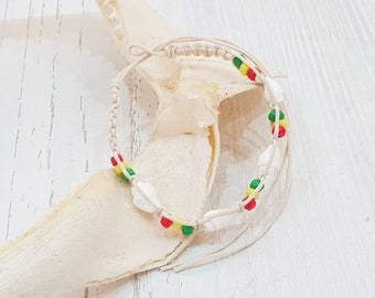 Surfer macrame shell beach bracelet, boho beachwear, OBX fashion, surfer jewelry, friendship bracelet, festival jewelry BG3124