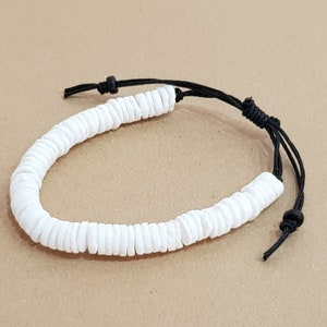 Surfer-Beach Armband 8mm, Festivalschmuck, Boho Island Beachwear, OBX Fashion, Surferschmuck, Freundschaftsarmband Puka-Shell,Beach SB-2065