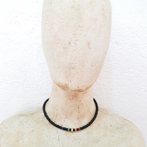 Pride necklace men women and queers with 5 mm wooden beads, 45 cm / Boho Ethno Beach, Island Beachwear, OBX Fashion, CSD Festival LGBT, BG2957 image 4