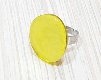 Capiz shell ring 25mm / stainless steel