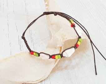 Bracelet de plage Surfer Macrame Shell, Boho Beachwear, Mode OBX, Bijoux Surfer, Bracelet d’amitié, Bijoux Festival BG3128