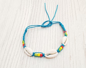 Bracelet de plage Surfer Macrame Shell, Boho Beachwear, Mode OBX, Bijoux Surfer, Bracelet d’amitié, Bijoux Festival BG3137