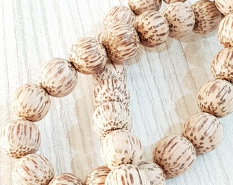 38 cm strand of palm wood beads 12 mm sidedrill hole 0.5 mm, approx. 30 natural beads, Boho Coco Beads natural beads natural beads bio beads 5167