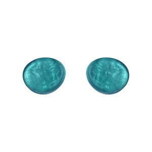 Lightweight Capiz shell stud earrings with soft iridescence in 10-12mm