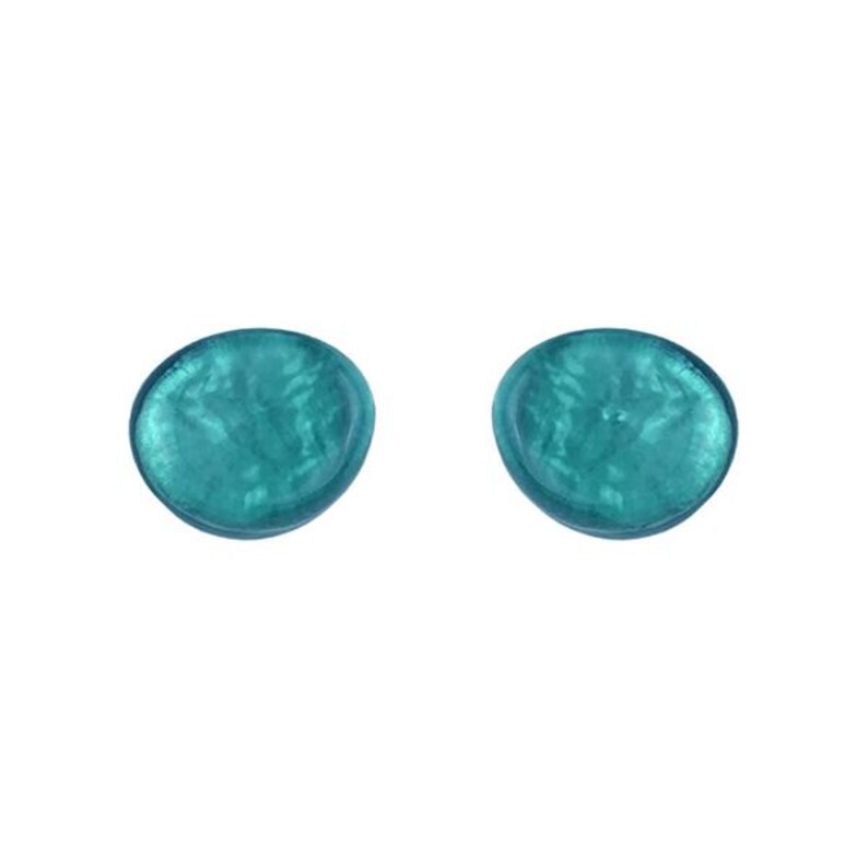 Lightweight Capiz shell stud earrings with soft iridescence in 10-12mm