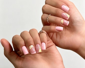 Uñas personalizadas de limón, uñas rosas, uñas de boda, uñas de verano, uñas con flores 3D, regalo para niña, uñas francesas