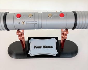 Personalized Lightsaber Display Stand, Custom Name Saber Holder, 3D Printed Lightsaber Stand, Star Wars Inspired Gift, Jedi Display Base