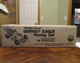 Bobby Unser Gurney racing car decanter.