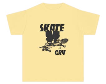 Camiseta juvenil Skate or Cry / Camiseta con estampado de monopatín