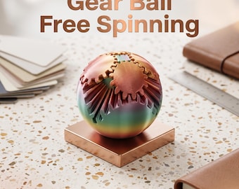 Gear Ball Fidget Toy STL File | Free Spinning Mechanical 3D Model (Digital Download)