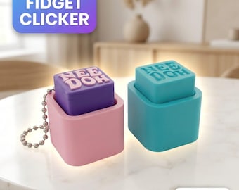 Pocket Click Fidget Cube | Mechanical Key Switch Clicker | STL 3MF Files | Digital Download