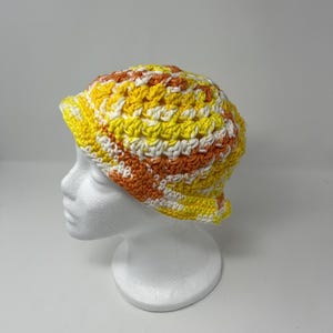 Toddler Crocheted Bucket Hat, Candy Corn