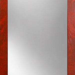 Large Vintage Italian Mirror in Hand Painted Lacquered Pine, Tall Red Black Wall Mirror, Modern Statement Decor